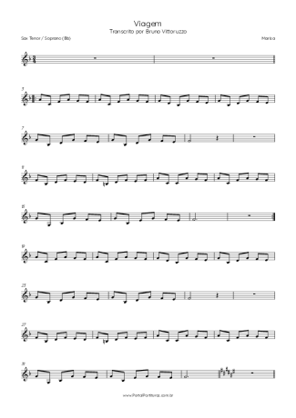 Marisa Viagem score for Tenor Saxophone Soprano (Bb)
