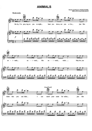 Maroon 5  score for Piano