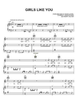 Maroon 5  score for Piano