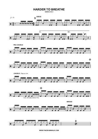 Maroon 5  score for Drums