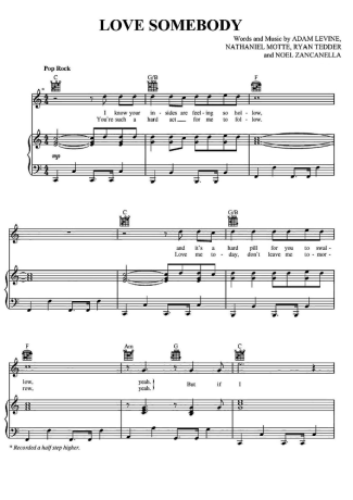 Maroon 5  score for Piano