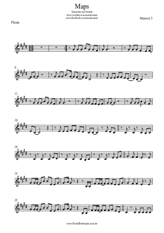 Maroon 5  score for Flute