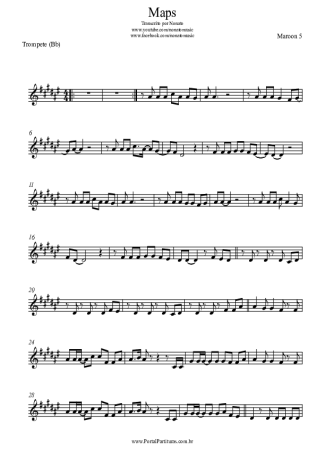 Maroon 5  score for Trumpet