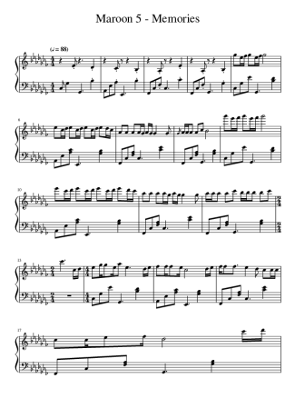 Maroon 5  score for Piano