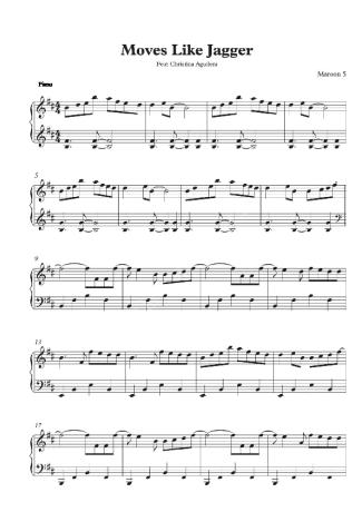 Maroon 5  score for Piano