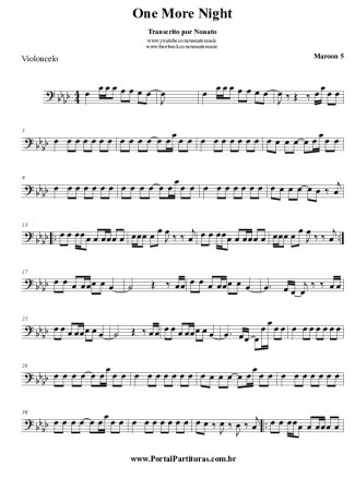 Maroon 5  score for Cello