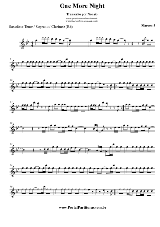 Maroon 5  score for Clarinet (Bb)