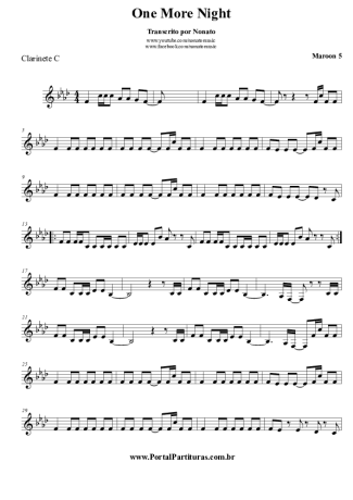 Maroon 5  score for Clarinet (C)