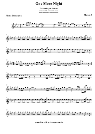 Maroon 5 One More Night score for Flute