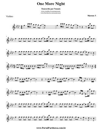 Maroon 5 One More Night score for Violin