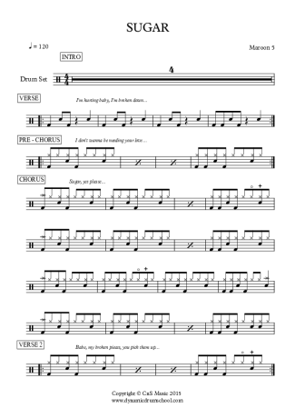 Maroon 5  score for Drums