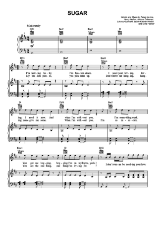 Maroon 5  score for Piano