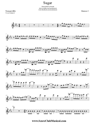 Maroon 5 Sugar score for Trumpet