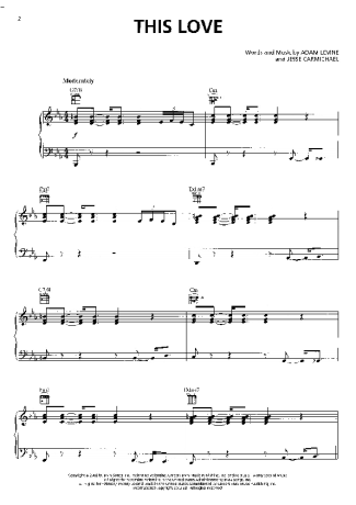 Maroon 5  score for Piano