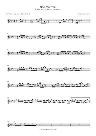 Marquinhos Gomes Não Morrerei score for Tenor Saxophone Soprano (Bb)