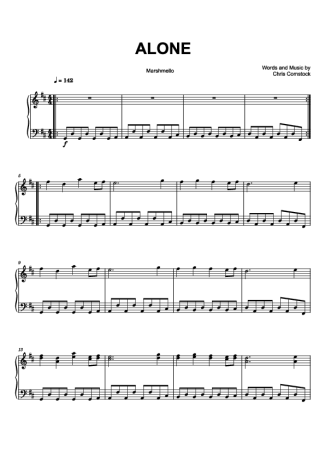 Marshmello  score for Piano