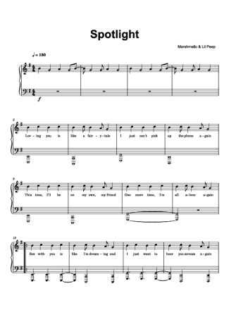 Marshmello Spotlight score for Piano