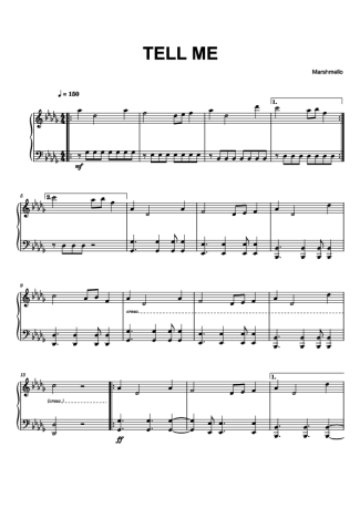 Marshmello Tell Me score for Piano