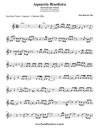 Martinho da Vila  score for Clarinet (Bb)