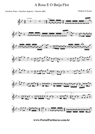 Matheus & Kauan A Rosa E O Beija Flor score for Clarinet (Bb)