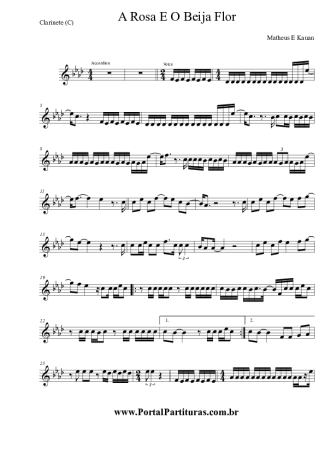 Matheus & Kauan A Rosa E O Beija Flor score for Clarinet (C)