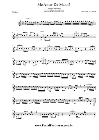 Matheus & Kauan Me Amar Amanhã score for Violin