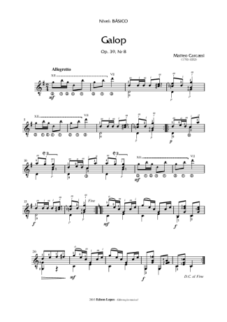 Matteo Carcassi Galop Op. 39 Nr 8 score for Acoustic Guitar