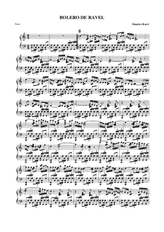 Maurice Ravel Bolero de Ravel score for Piano