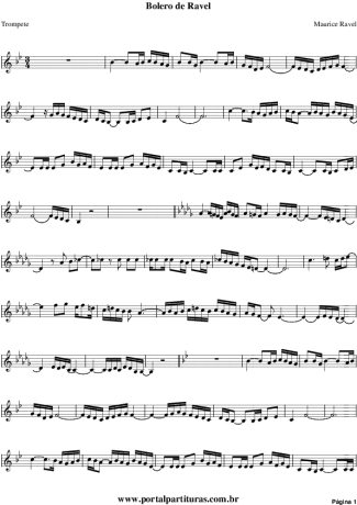 Maurice Ravel Bolero de Ravel score for Trumpet