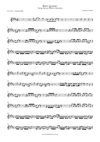Maurício Manieri Bem Querer score for Tenor Saxophone Soprano (Bb)