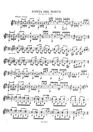 Mauro Giuliani Danza Del Norte score for Acoustic Guitar
