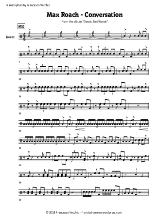 Max Roach Conversation score for Drums