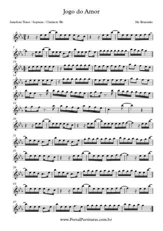 Mc Bruninho  score for Clarinet (Bb)