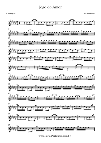 Mc Bruninho  score for Clarinet (C)