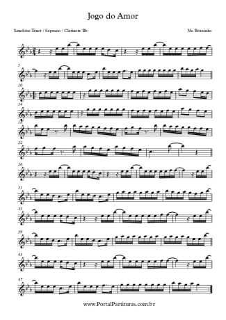 Mc Bruninho  score for Tenor Saxophone Soprano (Bb)