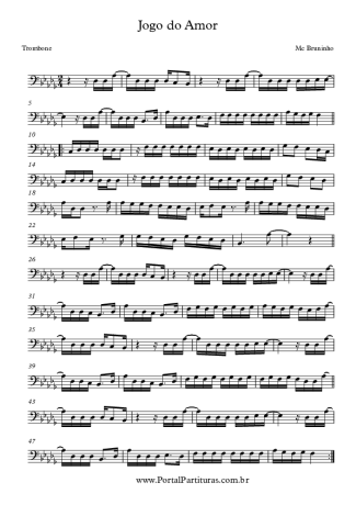 Mc Bruninho Jogo do Amor score for Trombone