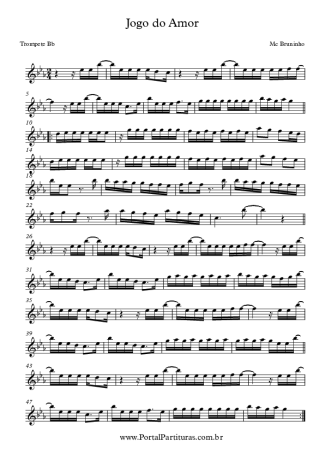 Mc Bruninho Jogo do Amor score for Trumpet