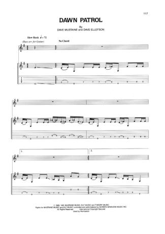 Megadeth  score for Guitar