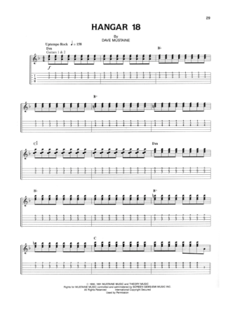 Megadeth Hangar 18 score for Guitar