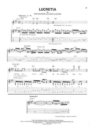 Megadeth  score for Guitar