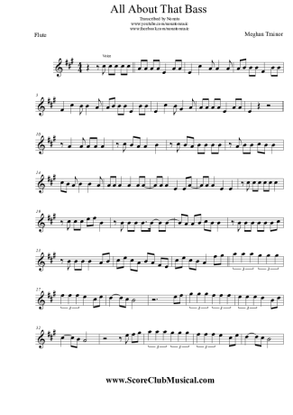 Meghan Trainor  score for Flute