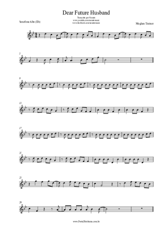 Meghan Trainor  score for Alto Saxophone