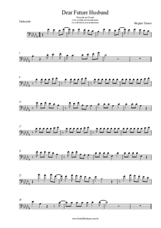 Meghan Trainor Dear Future Husband score for Cello