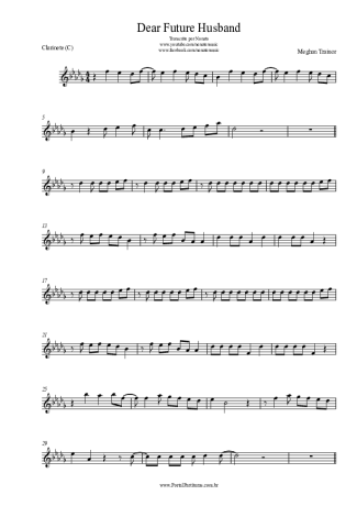 Meghan Trainor Dear Future Husband score for Clarinet (C)