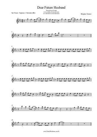 Meghan Trainor  score for Tenor Saxophone Soprano (Bb)