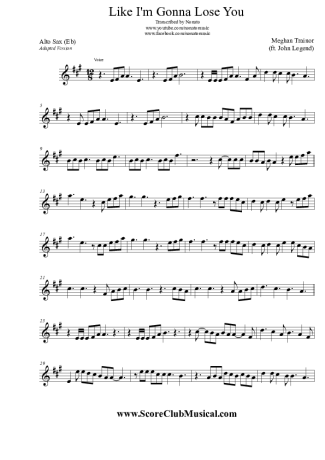 Meghan Trainor  score for Alto Saxophone