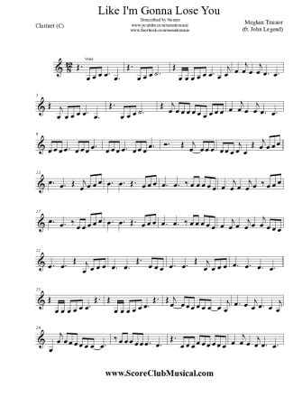 Meghan Trainor  score for Clarinet (C)