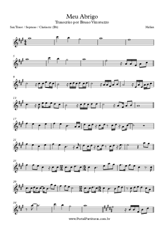 Melim Meu Abrigo score for Clarinet (Bb)