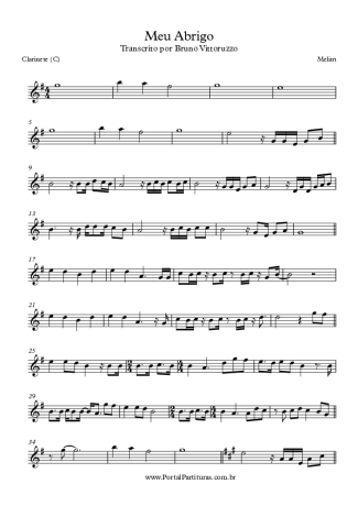 Melim Meu Abrigo score for Clarinet (C)