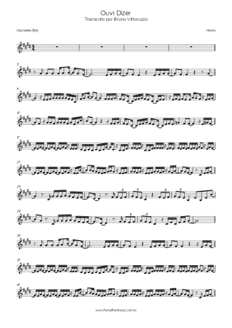 Melim Ouvi Dizer score for Clarinet (Bb)
